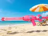 Pink double-tube water cannon, a large-capacity outdoor water play toy, a perfect water fight tool for parents and children Item Picture